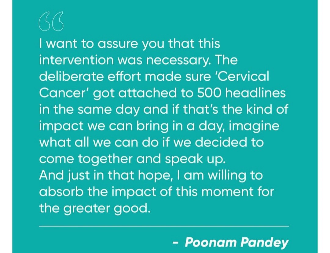 Poonam panday death: पूनम पांडेय द्वारा इंस्टाग्राम पर अपने जीवित होने की साझा की गई पोस्ट
